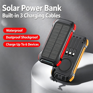Batterie <span class=keywords><strong>solaire</strong></span> avec câbles intégrés, charge sans fil 15W, <span class=keywords><strong>chargeur</strong></span> <span class=keywords><strong>portable</strong></span> étanche pour le camping et les situations d'urgence - Product Image 4