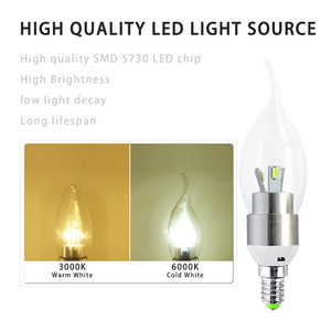 <span class=keywords><strong>Ampoule</strong></span> de lampe LED à haute luminosité e27, 3W, Certification CE, 3000K — 6000K, petite Base E14 à filetage, tension 85-265V - Product Image 2