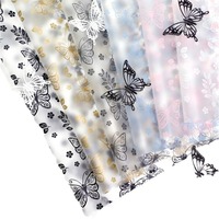 Papier d'emballage pour fleurs coréen imperméable, papier d'emballage pour bouquet floral semi-transparent, fournitures pour fleuristes en gros