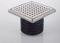 Grille de drainage de sol de douche moderne en acier inoxydable poli, carrée, 15*15 cm, insert de carrelage, couvercle amovible, grille de salle de bain
