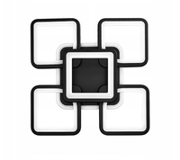 Lustre de plafond noir moderne nordique JACKSUN avec éclairage LED RGB 72W, éclairage d'intérieur pour salon, télécommande, éclairage intelligent