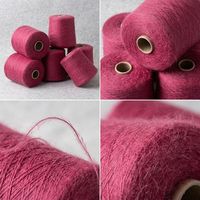 Fil de laine mohair doux et moelleux anti-boulochage |   Fil à tricoter à la main en acrylique mélangé Angola pour pulls