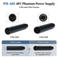 Adaptateur audio en métal 48V Phantom Power Mini XLR 4 broches vers XLR mâle 3 broches pour microphones à condensateur