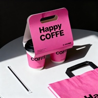 Boîtes en carton personnalisées pour café et thé au lait, porte-gobelets à emporter, jetables, qualité alimentaire, pelliculage mat, avec logo