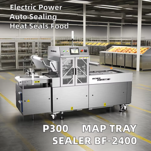 Máquina eléctrica automática de sellado térmico 6P300-V para alimentos y plástico MAP embalaje carne y mariscos bandeja sellador - Product Image 2