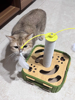 Nouveauté Best-seller : Jouet d'exercice et de fouillis pour chat en MDF/feutre écologique, utilisation intérieure/extérieure, jeu de puzzle carrousel pour animaux de compagnie, toutes les occasions