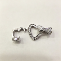 Fabricant de fermoirs de bijoux personnalisés, fermoirs en argent sterling 925 en forme de cœur, fermoirs légers pour bracelets de perles, accessoires de collier de luxe, connecteurs