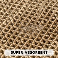 Tapis de porte antidérapant absorbant l'eau en tissu polyester à motif gaufré avec bordure à franges pour entrée, salle de bain, chambre à coucher