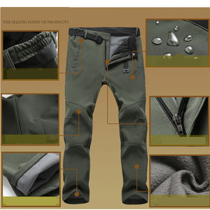 Fábrica Direta Respirável Neve Esqui Windproof Quente Soft-Shell Fleece Calças Isoladas Caminhadas Montanha Calças para homens mulheres - Product Image 4