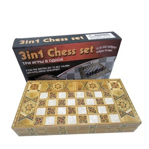 La combinazione di gioco 3 - <span class=keywords><strong>in</strong></span> - 1 <span class=keywords><strong>in</strong></span> <span class=keywords><strong>legno</strong></span>, inclusi <span class=keywords><strong>Backgammon</strong></span> e dama di scacchi, offre esperienze di gioco ricche e diversificate - Product Image 3