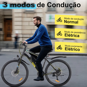 Vélo électrique pliable à suspension avant 7 vitesses, frein à disque, 450W MAX, autonomie 50KM, pneus pneumatiques, acier au carbone intégré, 7 heures d'autonomie - Product Image 5