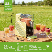 Machine à Granita Compacte et Portable en Acier Inoxydable N2J1-01 - Refroidissement Rapide, Capacité 2L, Machine à Glaçons Économe en Énergie pour Yogourt Commercial