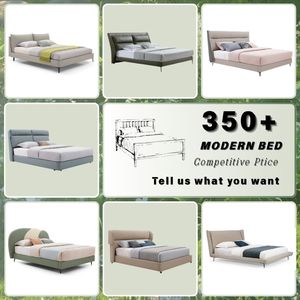 Cama <span class=keywords><strong>de</strong></span> lujo moderna italiana, marco <span class=keywords><strong>de</strong></span> madera maciza, cabecero <span class=keywords><strong>de</strong></span> <span class=keywords><strong>tela</strong></span> grande, doble suave para dormitorio, sala <span class=keywords><strong>de</strong></span> estar, muebles para el hogar minimalistas - Product Image 5