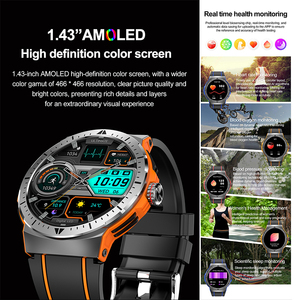 สมาร์ทวอทช์ HK52 หน้าจอ AMOLED 1.43 นิ้ว ความละเอียด 466x466 รองรับการโทรผ่านบลูทูธ NFC วัดอัตราการเต้นของหัวใจ ตรวจจับการนอนหลับ โหมดกีฬาหลากหลาย ระดับกันน้ำ IP67 - Product Image 6