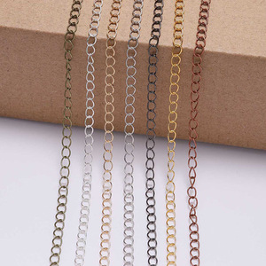 <b>Copper</b> Clad Iron <b>Chain</b> 5 Meter Roll For Necklace Making O Shape Jewelry Findings Plated DIY Accessories - Product Image 2