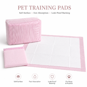 Tappetini Assorbenti Morbidi Rosa per Cani e Gatti, Usa e Getta, Anti-Perdita, per Addestramento Cuccioli, Confortevoli, in Tessuto Non Tessuto, OEM, All'Ingrosso - Product Image 1
