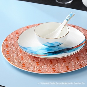 Vaisselle de table en porcelaine fine Jingciren Boutique, comprenant un bol doré et un ensemble de vaisselle pour régime alimentaire, fournitures hôtelières, emballage élégant en coffret cadeau - Product Image 3