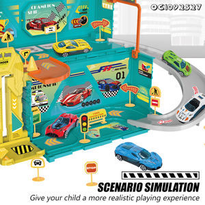 Contenedor de almacenamiento para niños, estacionamiento, coche, garaje, modelo, juguetes con 1 Uds., coche de aleación - Product Image 3