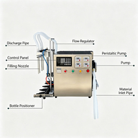 Machine de remplissage de liquides semi-automatique à pompe péristaltique à 4 têtes pour l'emballage de boissons, de lait et de canettes en plastique