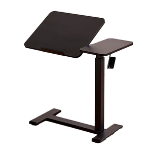 Wholesale <b>Adjustable</b> Height Mobile Laptop Desk Rolling Bedside <b>Table</b> Split Top Tilting Cart Stand - Product Image 1