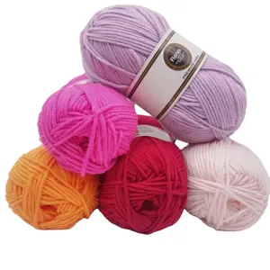 wholesale products Matt acrylic yarn 100g 10 in a bag milk cotton yarn 6 ply hilo de ganchillo crochet algodon for knitting