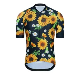 เสื้อปั่นจักรยานแขนสั้นพิมพ์ลายดอกไม้ทันสมัย ​​กันลม ระบายอากาศได้ดี แห้งเร็ว สำหรับนักปั่นจักรยาน - Product Image 1