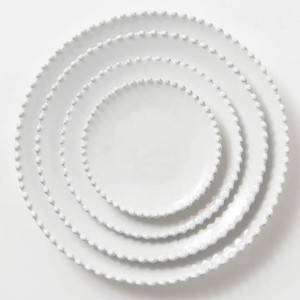 Juego de Vajilla de Porcelana China, con Cuentas Blancas, Cerámica Fina, 12 Piezas, Juego de Cena Blanco para Restaurante - Product Image 2