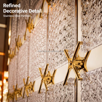 Cloison décorative en panneaux de cristal, écran en acier inoxydable et séparateurs de pièce pour la décoration de restaurants, hôtels et appartements
