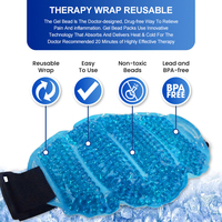 Enveloppe réutilisable pour genou avec billes de gel et sangle, pack de thérapie chaude et froide pour blessures, gonflements, récupération sportive et physiothérapie