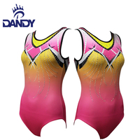 Justaucorps de gymnastique coloré personnalisé Dandy prix de gros justaucorps pour filles avec strass