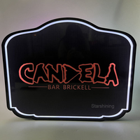 Tablero de mensajes con desplazamiento de logotipo personalizado OEM, señal de letras de control de aplicación, pantalla VIP, presentador de botella con luz LED para salón de club nocturno