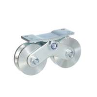 Roue de rouleau de porte coulissante à Double roue robuste avec siège avec roulement amovible U V Y rainure porte et fenêtres rouleau coulissant