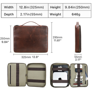 Da chính hãng 13 inch Macbook <span class=keywords><strong>Mac</strong></span> mini du lịch máy tính xách tay trường hợp 12.9 iPad tay áo PC Phụ kiện Lưu trữ túi - Product Image 4