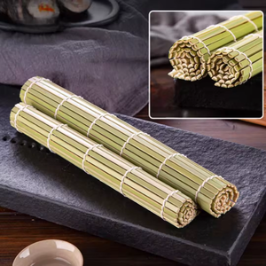 แผ่นม้วนซูชิรูปใบไผ่สีขาวและสีเขียวขนาด27ซม. 24ซม. สำหรับซูชิอาหาร - Product Image 3