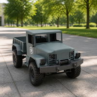 Camion de transport militaire RC 6 roues 2.4G télécommandé prêt à l'emploi, jouet électrique avec chargeur, cadeau pour enfants - Métal, niveau expert, intérieur-extérieur, fonction de suivi