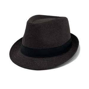 Chapeau Fedora Élégant pour Homme, Chapeau en Feutre de Laine Uni Vintage à Bord Court pour les Danses et les Fêtes - Product Image 3