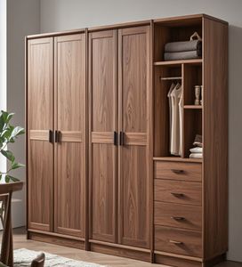 Wardrobe Household Bedroom Modern Simple Economic Wood <b>Storage</b> <b>Cabinet</b> - Product Image 4