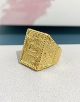 Bague carrée géométrique rétro en laiton plaqué or 24K/18K Z H Luxury, unisexe, style hip-hop, bijoux de fiançailles pour tous les jours