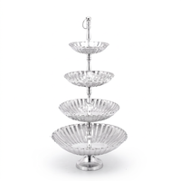 Ensemble de supports à gâteaux en métal de luxe à 4 niveaux, finition polie, faits à la main et résistants à la chaleur, taille personnalisable pour les mariages, les fêtes, les anniversaires