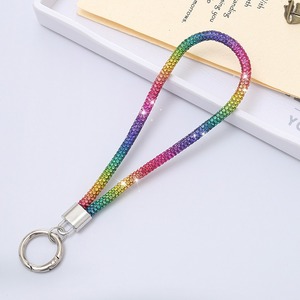 Luxe diamant paillettes étui de téléphone portable chaîne à breloques Bling cristal strass dragonne corde bracelet Anti perte <span class=keywords><strong>porte</strong></span>-clés - Product Image 3
