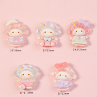 Kawaii Cartoon Animals Résine Artisanat Accessoires en résine pour la décoration de téléphone DIY
