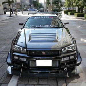 Cubierta del capó del motor del parachoques delantero de fibra de carbono estilo NS para Nissan <span class=keywords><strong>GTR</strong></span> R34 <span class=keywords><strong>Skyline</strong></span> 1999-2002 incluye tornillos, nueva condición - Product Image 4