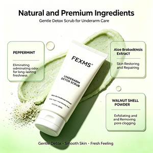 Exfoliante Corporal de Marca Blanca, Orgánico, con Nueces Trituradas, <span class=keywords><strong>Aloe</strong></span> <span class=keywords><strong>Vera</strong></span> y Menta, Crema Exfoliante Desintoxicante <span class=keywords><strong>para</strong></span> Axilas - Product Image 5