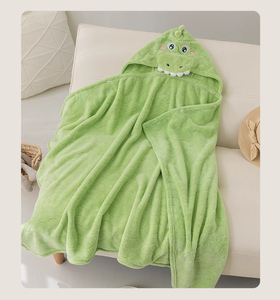Toallas con Capucha para Bebé Pyebe, 80cm*80cm, de Felpa Coral con Diseño de Dinosaurio, Suaves y Absorbentes, para Recién Nacidos, Bebés y Niños Pequeños - Product Image 4
