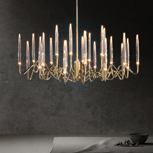 Lampadario a LED con Approvazione CE, Lampada a Sospensione in Cristallo K9, Illuminazione di Lusso Dorata per Sala da Pranzo e <span class=keywords><strong>Soggiorno</strong></span> - Product Image 1