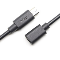 Black OEM ODM Kabel Adaptor Usb Mikro Pria Ke Wanita untuk Ponsel dan Tablet OTG dengan Kabel USB Mikro