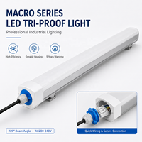 Lampu LED Tri-Proof Custom 40W 120cm IP65 Sudut Pancaran 120 Derajat Garansi 5 Tahun untuk Garasi Gudang Kedap Uap CRI80 3000-6000K