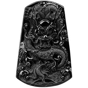 Pendentif Long Pai en jadéite noire naturelle authentique, pendentif pour homme, vente en gros de jade C207 - Product Image 2