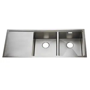 1200*500mm high quality sink double bowl single drain board handmade sink