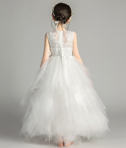 HP Sweet Sleeveless Layered Maxi Lace Princess <b>Dresses</b> <b>for</b> Wedding Formal Birthday Party <b>Girls</b> Eco-Friendly Breathable White - Product Image 6